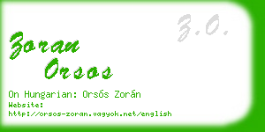 zoran orsos business card